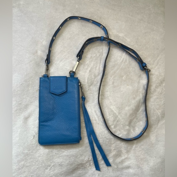 Aimee Kestenberg Leather Phone Crossbody Bag Bright Blue - Picture 15 of 15